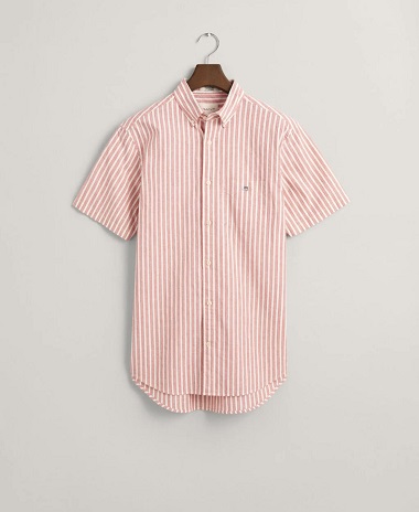 GANT Reg Cotton Linen Stripe SS Shirt